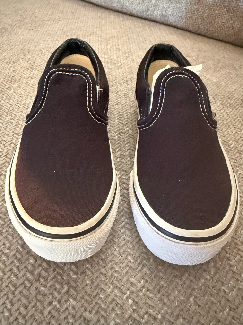 Vans Black Canvas Slip-On Shoes Size 11.5 Toddler